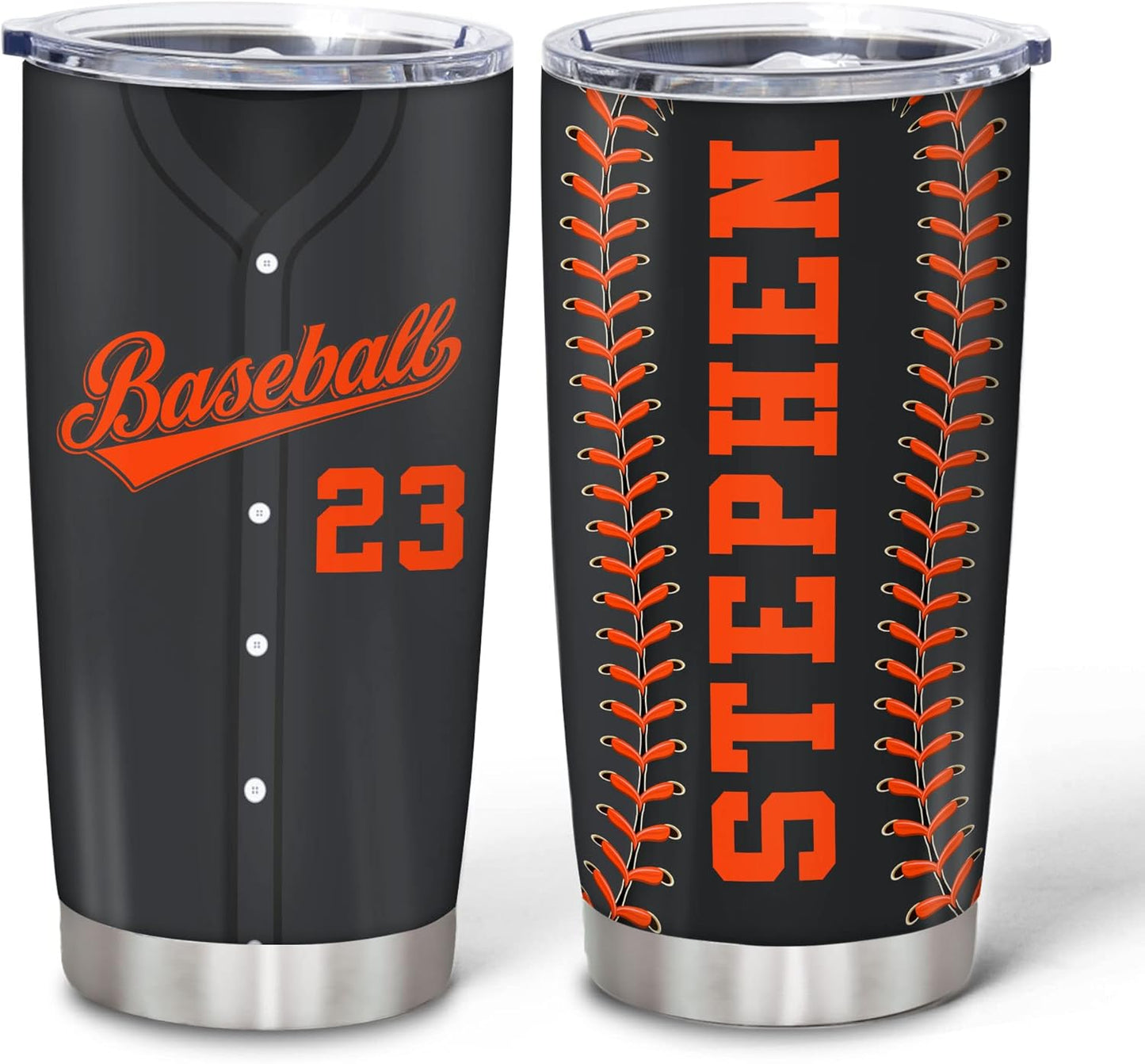 Hyturtle Personalized Baseball Tumbler Baseball Players Design Stainless Steel Double Walled Vacuum Insulated Tumblers 20oz30oz Coffee Travel Mug Cup Christmas Gift For Men Boys Friends Dad Sports Fan