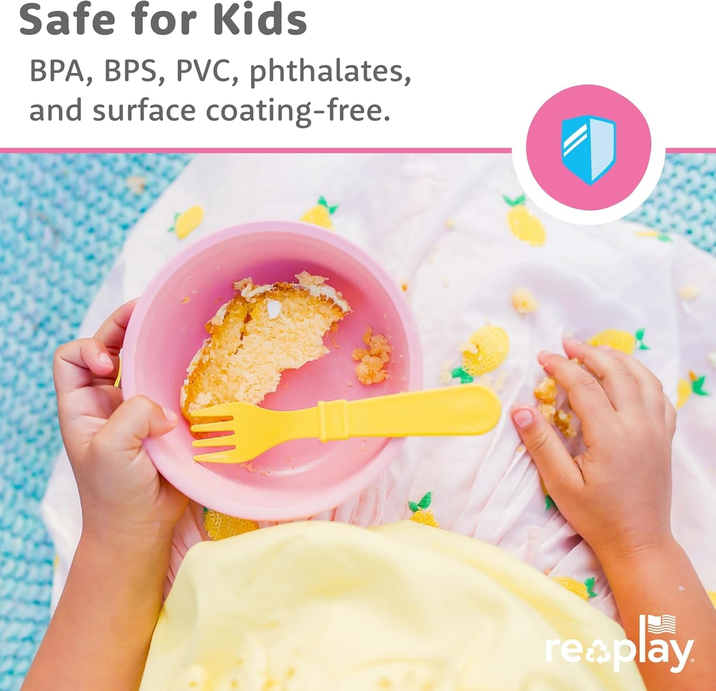 Re-Play 12 Oz. Toddler Bowls for Snack and Everyday Dining - Dishwasher and Microwave Safe - Made in USA - Set of 3-5.75" x 5.75" x 2" - Berry