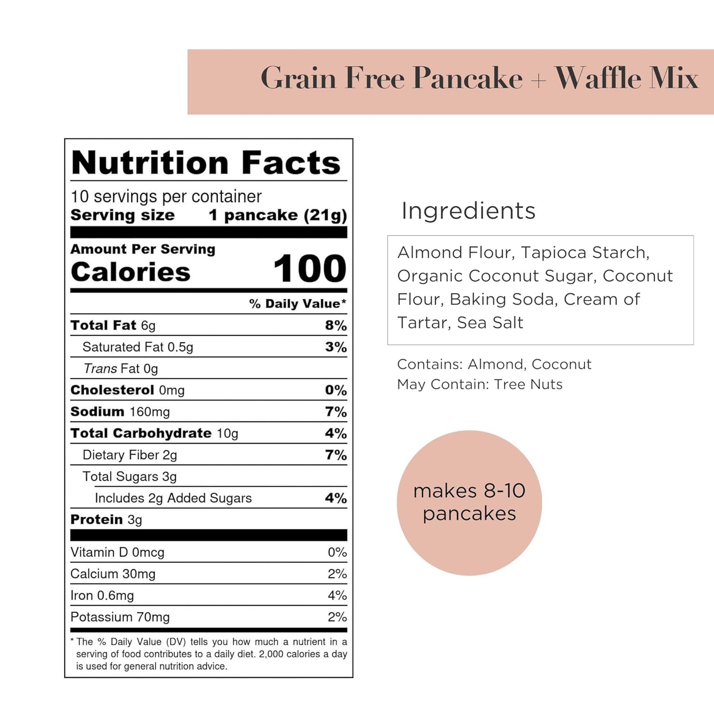 Stellar Eats Grain-Free Pancake & Waffle Mix | Gluten-Free, Dairy-Free, Plant-Based, Paleo-Friendly | Sweetened with Coconut Sugar | Almond Flour-Based | Makes Fluffy, Thick Pancakes | 7.3 oz | 1 Pack