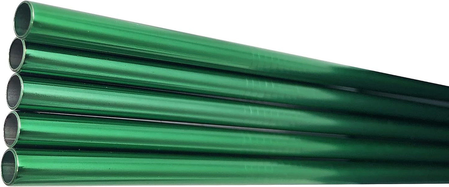 10 Pcs Stainless Steel Straws, Reusable Drinking Straws, Straight Metal Straw Sets with 2 Pcs Cleaning Brushes (8.5 Inch, Green)