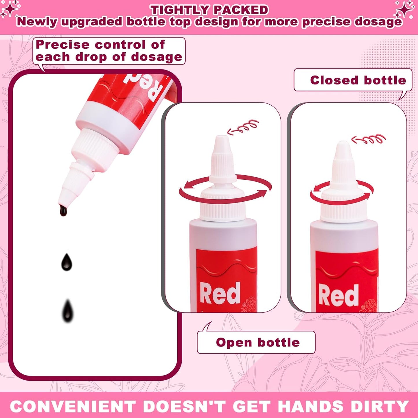 Food Coloring Liquid -10 Colors x 70ml Food Dye Set, Large Capacity Vibrant Edible Paint for Frosting, Cake Decorations, Easter Egg, Baking, Fondant, Slime Making Kit, Easy to Use - 24 Fl. oz