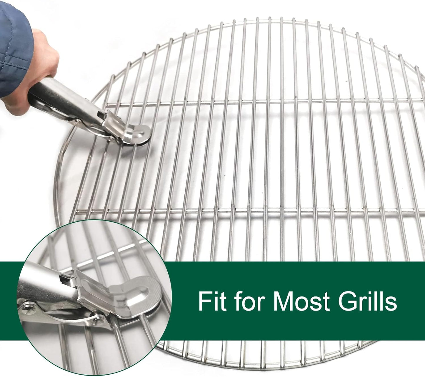 BBQ Ash Removal Tool Set for Big Green Egg Accessories, Kamado Grill Cleaning Tools Include Ash Rake and Ash Pan and Grill Grate Lifter(at+AP+GG)