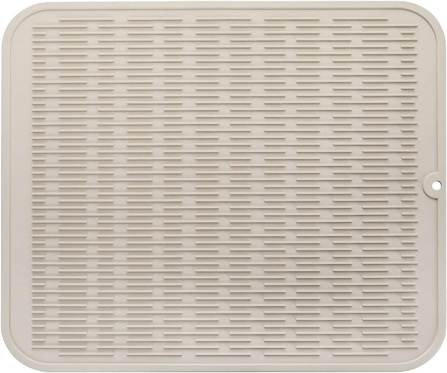 Silicone Dish Drying Mat for Multiple Usage,Easy clean,Eco-friendly,Heat-resistant Silicone Mat for Kitchen Counter or Sink,Refrigerator or Drawer Liner Tapioca 2XL 24 inches x 18 inches