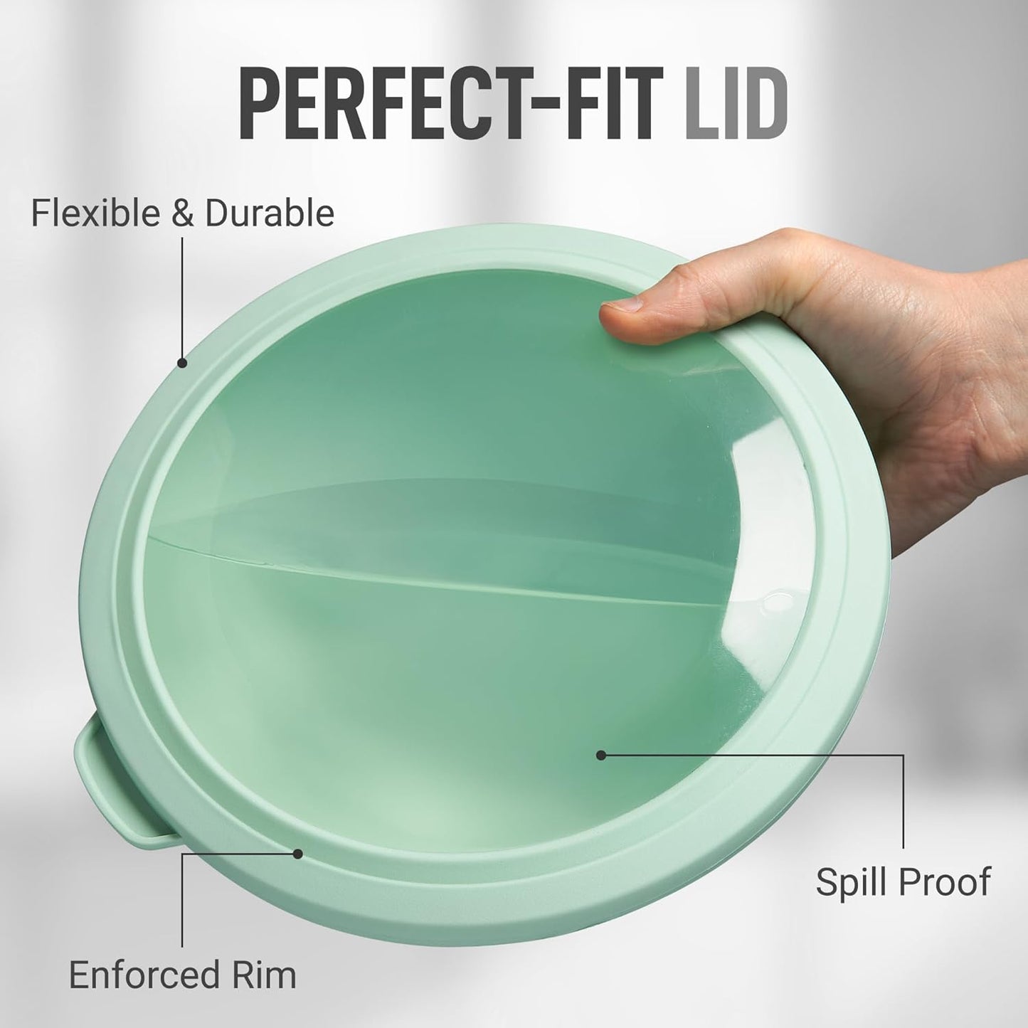 Zulay Kitchen 12 Piece Plastic Nesting Mixing Bowl Set - Colorful Bowls with Lids - Microwave and Freezer Safe (Mint Ombre)