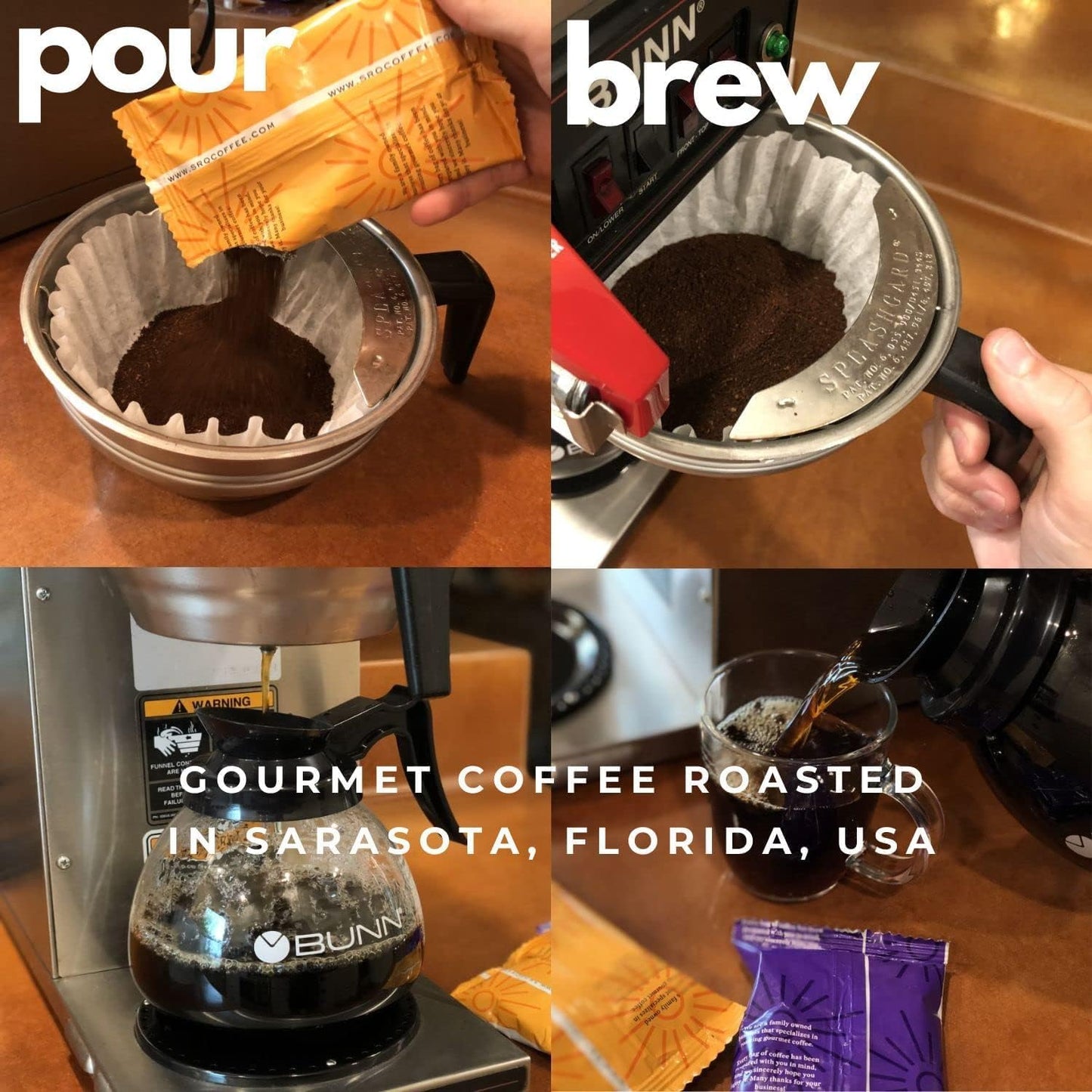 Sarasota Coffee Ground Packets | Gourmet Flavored Medium Roast Grounds Packs | Snickerdoodle Sugar Cookie | Low Acid Mold Free Bulk Individual Pouches for 12 Cup Coffee Maker | 2 oz Bags, 12 Count