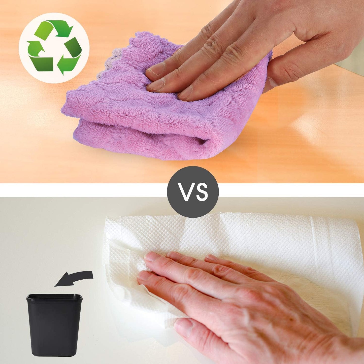 kimteny 12 Pack Dish Towels, 10x10 in Premium Dish Cloths, Super Absorbent Kitchen Towels Coral Velvet Dishcloths Nonstick Oil Fast Drying Washcloths (Purple-Grey)