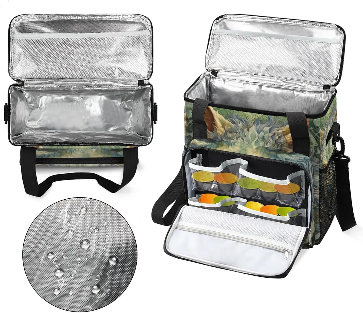 wolf animal vintage Coffee Maker Carring Bag Travel Carrying Storage Tote Bag Compatible with Keurig K-Mini or K-Mini Plus Portable Single Serve Coffee Brewer Case with Pockets for K-cup Pods