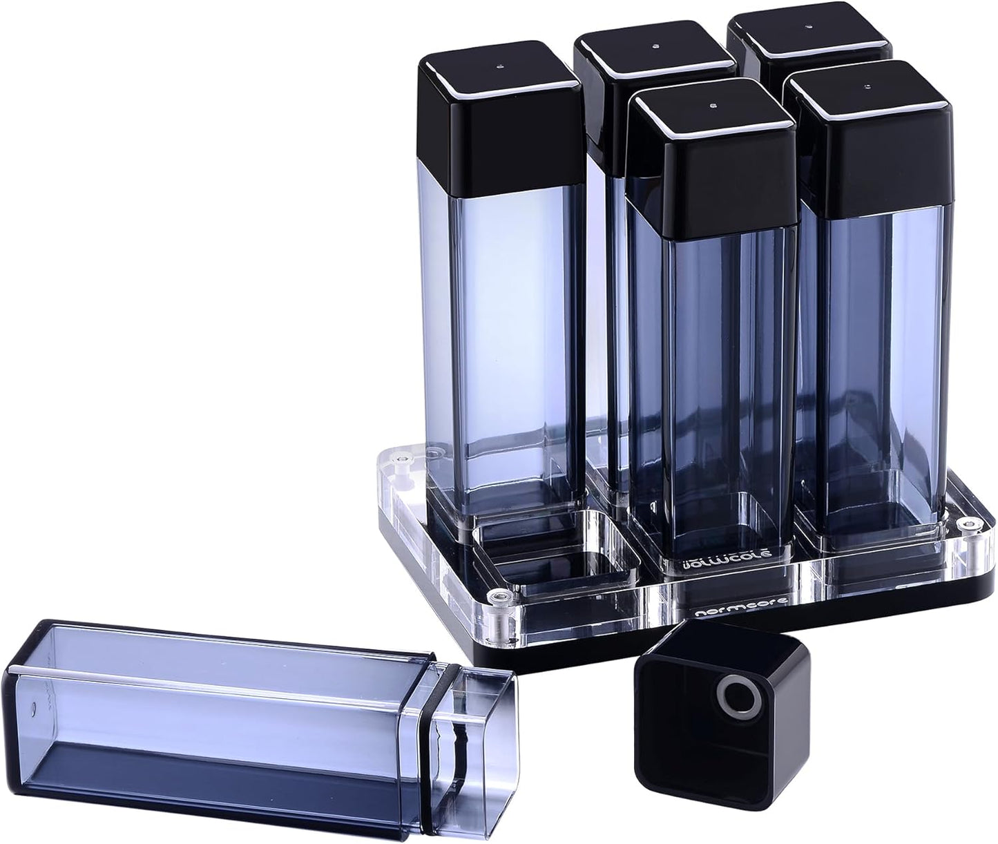 Normcore Single Dose Coffee Bean Storage - 6 pcs Coffee Bean Cellars with Stand & Hopper - Espresso Bean Storage Set - One-Way Exhaust Valve - Patent Pending - Capacity 25-28g