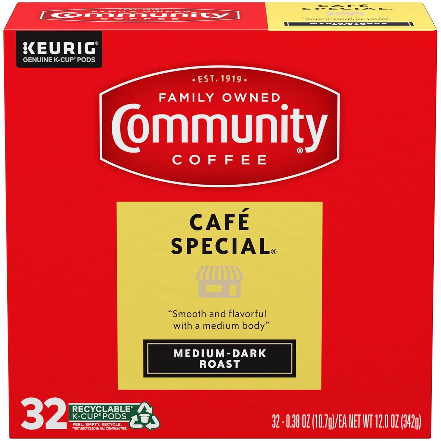Community Coffee Café Special Medium-Dark Roast Single Serve Keurig K-Cup Pods 32 ct Box