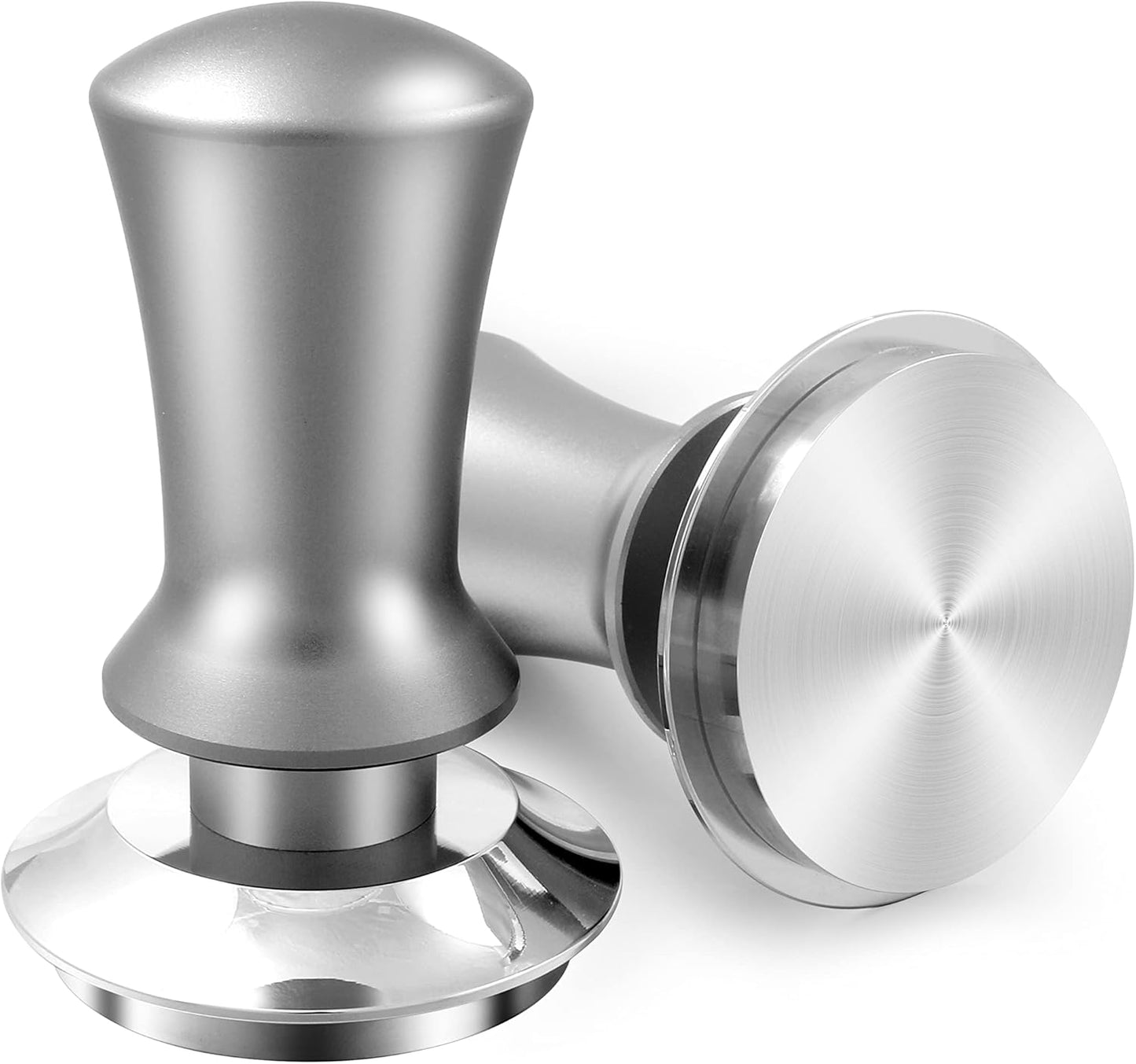 K COOL Coffee Tamper, Espresso Tamper, Premium Barista Tamper with Calibrated Spring, 100% Flat Stainless Steel Base Tamper for Espresso Coffee Machine (51mm, Silver)