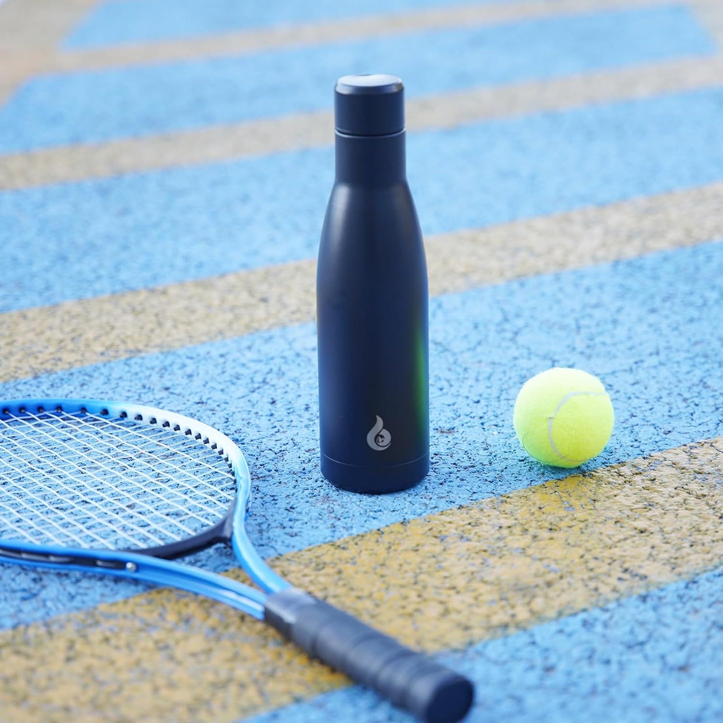 BJPKPK Insulated Water Bottle 12oz Small Stainless Steel Water Bottles Reusable Metal Thermos Keep Cold and Hot,Midnight Black