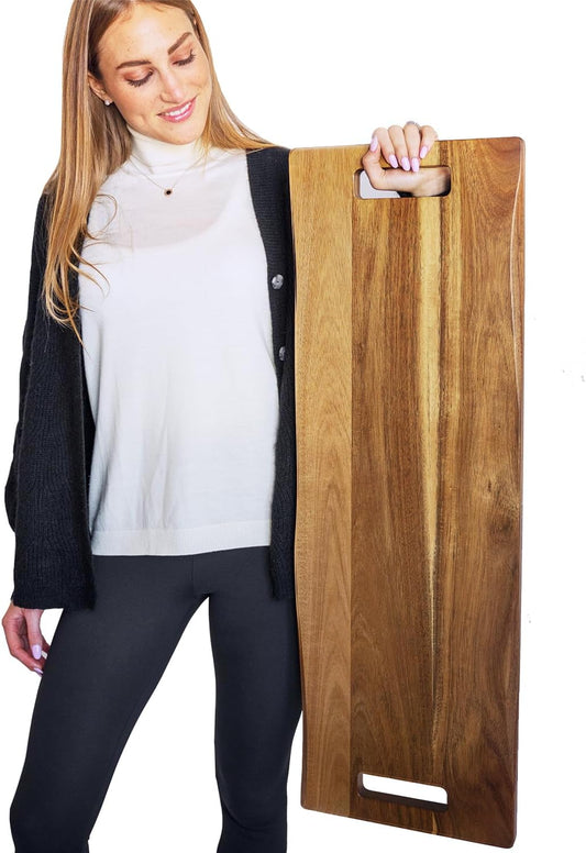 Extra Large Charcuterie Board 36 Inch Babilonia Premium Extralarge Serving Tray Acacia - Long Wood Charcuterie Board, Large Wooden Tray