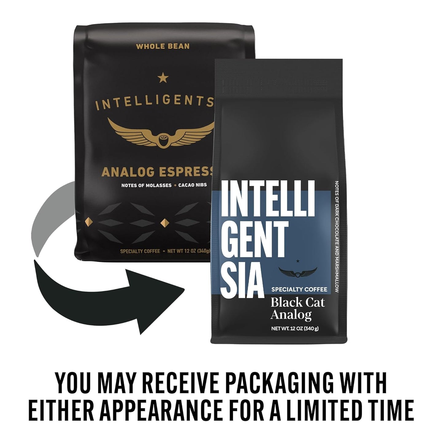 Intelligentsia Coffee, Medium Roast Whole Bean Coffee - Black Cat Analog Espresso 36 Ounces (3 Bags of 12 Ounces)