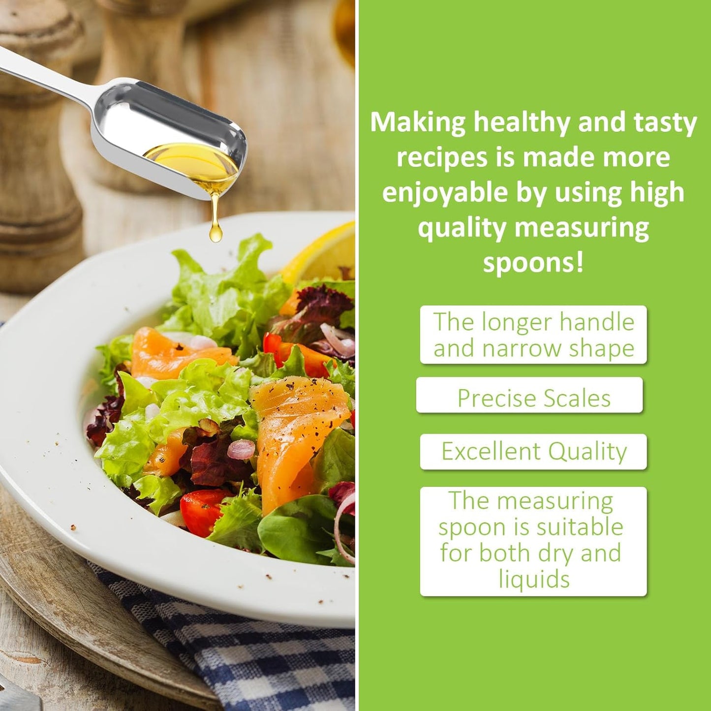 2 Pcs 1/4 Teaspoon(1.25 mL | 1/4 Tsp | 1/16 Tbsp | 1.25 cc | 1/32 oz) Stainless Steel Single Measuring Spoon, Long Handle Metal Measuring Spoon, Kitchen Gadgets for Cooking & Baking