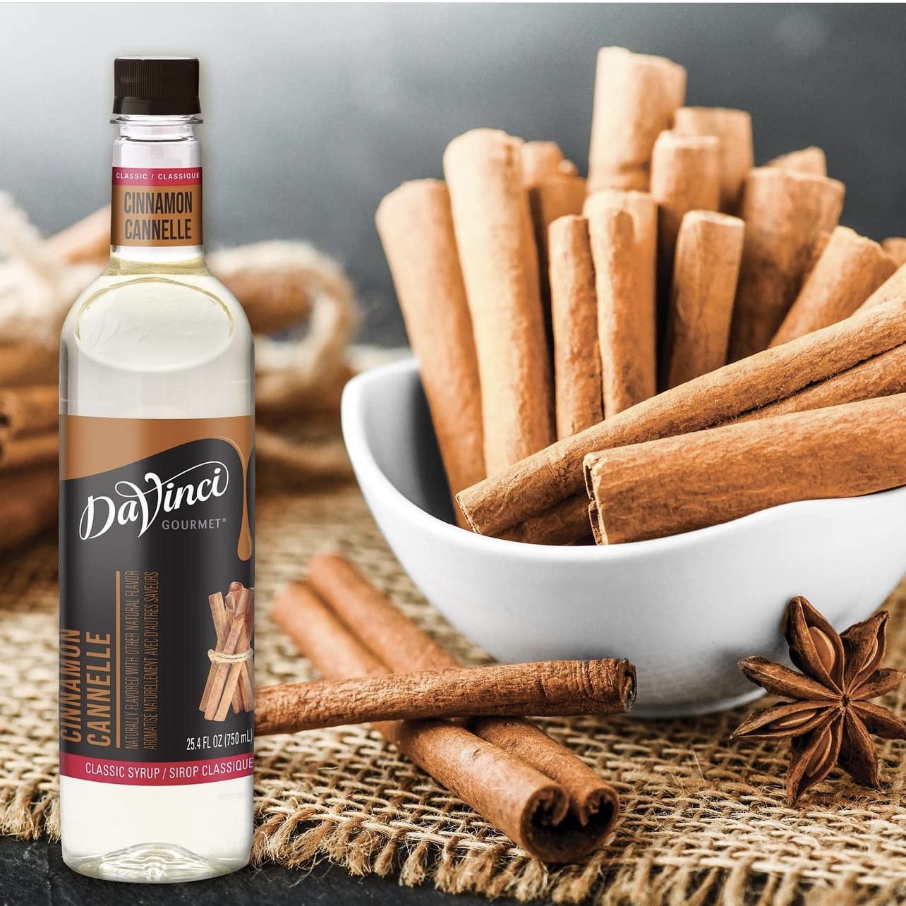 DaVinci Gourmet Classic Cinnamon Syrup, 25.4 Fluid Ounces (Pack of 4)