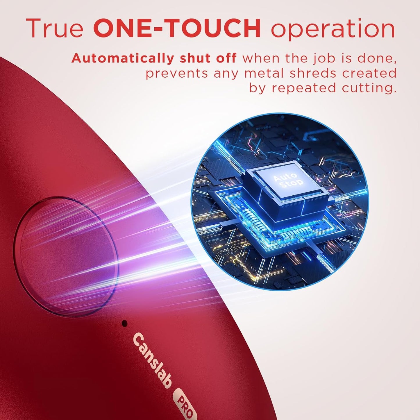 Ultrablade PRO Auto Stop Can Opener - Rechargeable Electric Can Opener for Kitchen for Seniors with Arthritis- One touch Side Cut Can Opener, Smooth Edge, Handfree, Portable Small Size, Red