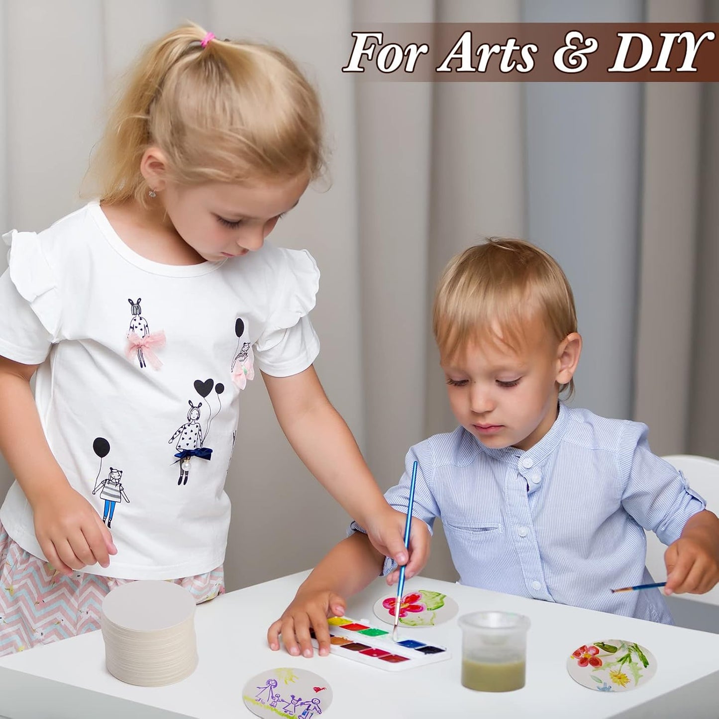 TaoBary 1000 Pcs Disposable Paper Coasters Bulk 1MM, 4 Inch Round Cardboard Coasters Blank for Bar Drinks DIY Crafts Arts Wedding (White)