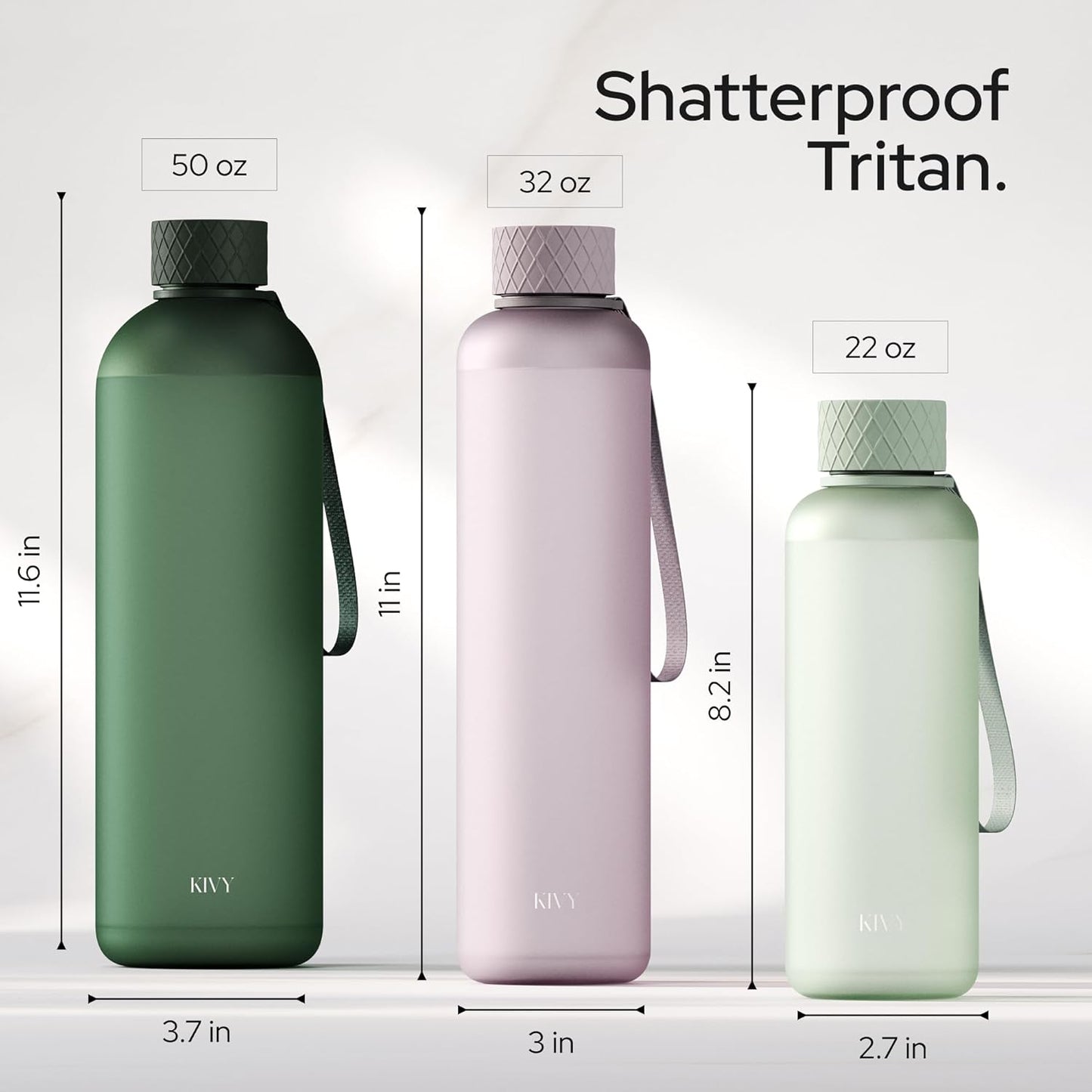 KIVY Slim Water Bottle 32oz [Lightweight & Shatterproof] - Reusable Tritan Water Bottle - Leak Proof Bottle for Women & Men - No Spill - Dishwasher Safe Water Bottle BPA Free