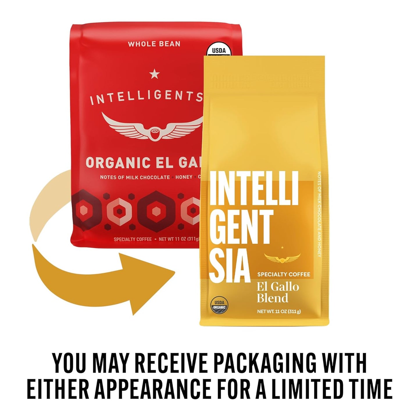 Intelligentsia Coffee, USDA Organic Light Roast Whole Bean Coffee - El Gallo Blend 11 Ounce Bag