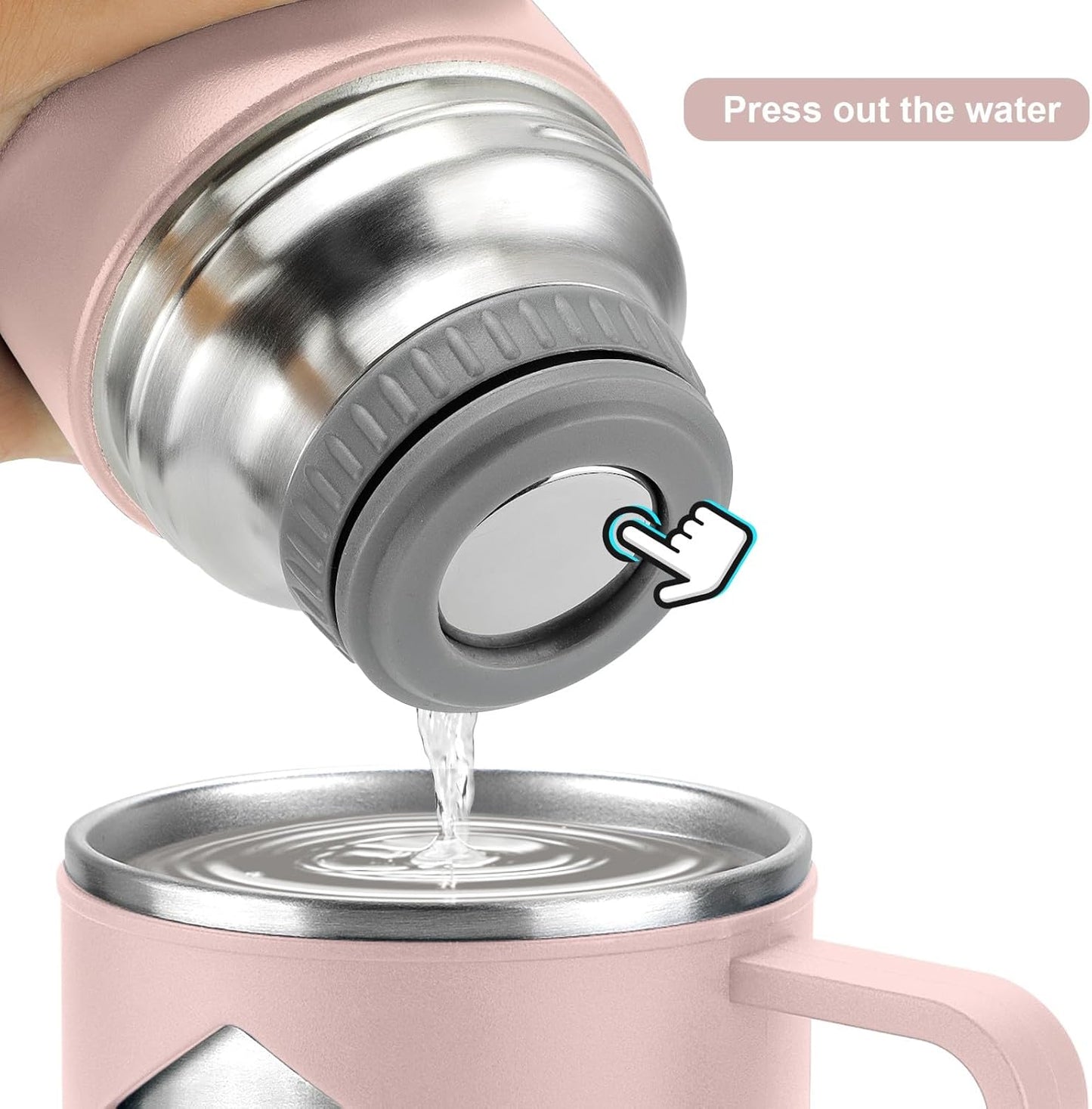 Stainless Steel Thermo 700ml/23.7oz Vacuum Insulated Bottle with Cup for Coffee Hot drink and Cold drink water flask.(Pink,Single)