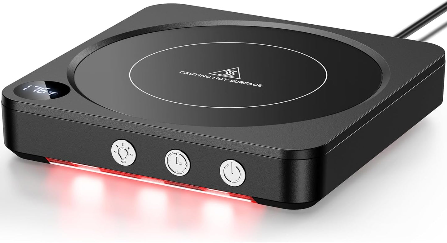 Mug Warmer - 36W Coffee Mug Warmer for Desk with Temperature Display, 2-12Hrs Auto Shut Off, Smart Candle Warmer - Ideal Coffee Gifts Accessories Keep Beverages Coffee Warmer (Black)