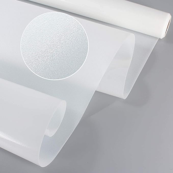 HIDBEA Frosted Window Privacy Film Non-Adhesive, Reusable Window Glass Films Heat Control Self Static Cling Removable Window Stickers for Home Office Living Room (White Frosted, 35.4 Inch x 6.5 Feet)