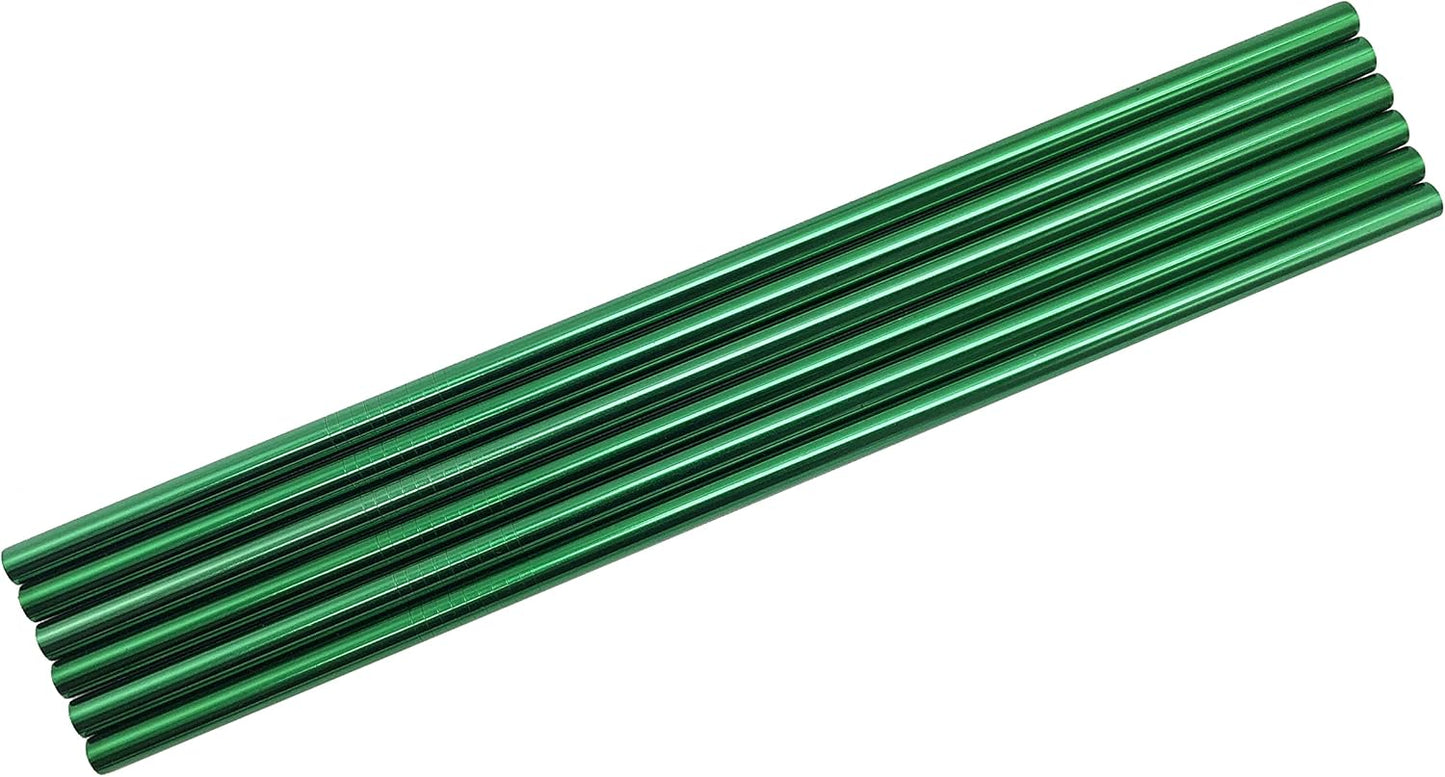 10 Pcs Stainless Steel Straws, Reusable Drinking Straws, Straight Metal Straw Sets with 2 Pcs Cleaning Brushes (10.5 Inch, Green)