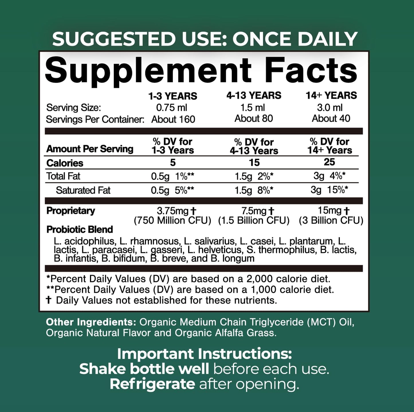 USDA Organic Liquid Probiotics for Men, Women & Kids | 15 Clinically Studied Strains | Digestive Support, Immune & Gut Health | Maximum Strength | 98% Absorption | Vegan, Non-GMO | 40 Serv