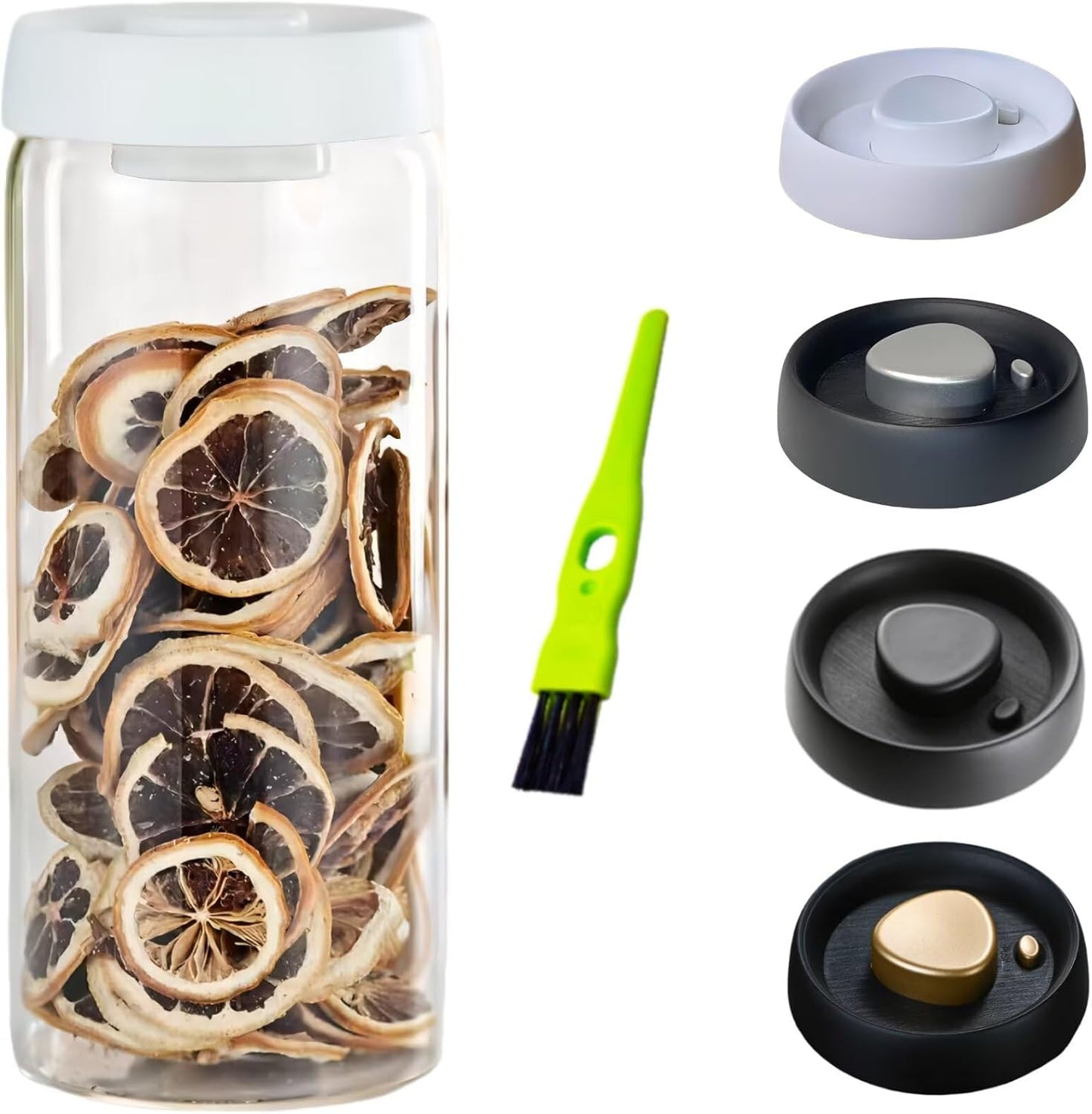 Vacuum Glass Jar with Airtight Lid,61floz/1800ml Borosilicate Glass Coffee Canister Container,Perfect for Coffee Beans & Grounds,Loose Leaf Tea,Candy,Sugar,Nuts,Spices