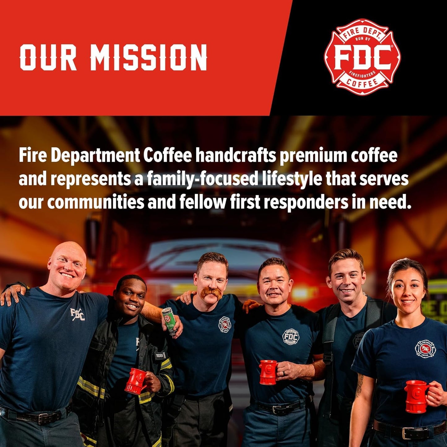 Fire Department Coffee - Gives Back to Firefighters - Jobtown Extra Strength Coffee Beans - Rich & Bold Dark Roast - Roasted in the USA - Veteran Owned - 12 oz