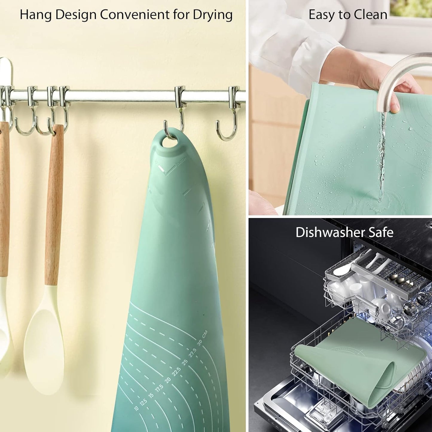 28"X20" Silicone Baking Mat Extra Large Non-stick Pastry Mat with High Edge, Dough Rolling Board for Pastry, Macarons, Pies, Bread, Cookies, Pizza, Fondant, Pasta, Food Grade Silicone Baking Supplies