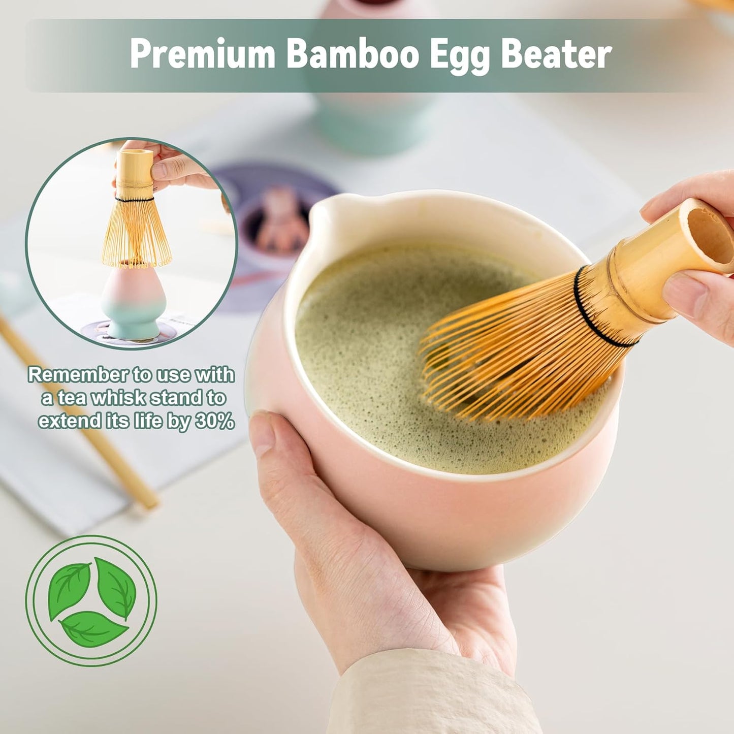 Matcha Whisk Set with Ceramic Matcha Bowl-7PCS, Matcha Kit Gifts for Tea Lovers，Gifts for Women Men Friend,Home Kitchen Decor for Christmas,Halloween