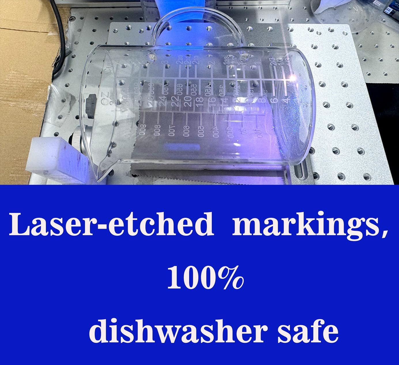 Ackers Etched Graduated Glass Measuring Cup - [Insulated Handle | V-Shaped Spout] - High Borosilicate Glass Measuring Cup for Kitchen or Dining, Easy to Read,1000 ML (32 Oz, 4 Cup)