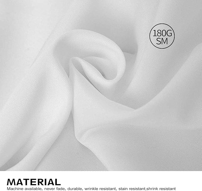 Surmente 10 Pack White Rectangle Tablecloth 90 x 156-inch Rectangular Polyester Table Cloth for Weddings, Banquets, or Restaurants