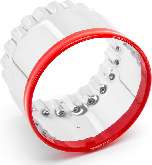 Large Biscuit Cutter 5", Fluted Round Cookie Cutter for Baking, Scalloped Cookie Cutter, Scone Cutter, Coated with Soft PVC for Protection