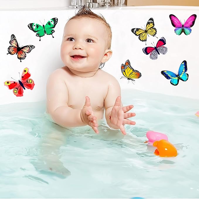 Window Clings Stickers for Kids Window Gel Clings Decals Thick Gel Clings Toddlers and Adults Classroom Home Nursery Airplane Birthday Party Supplies (Butterfly)