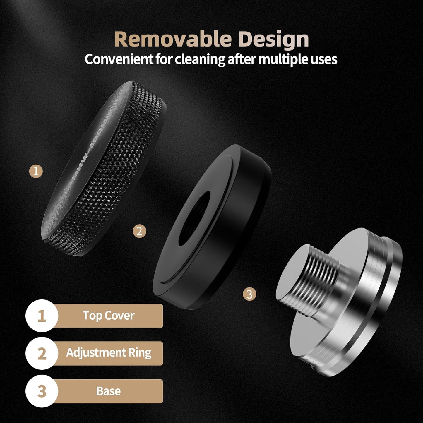 MHW-3BOMBER Coffee Distributor 54mm, 53.35mm Espresso Distribution Tool fit for 53mm/54mm Breville Portafilter, Height Adjustable Espresso Distributor, Detachable CD Espresso Leveler,T6093L4-OS