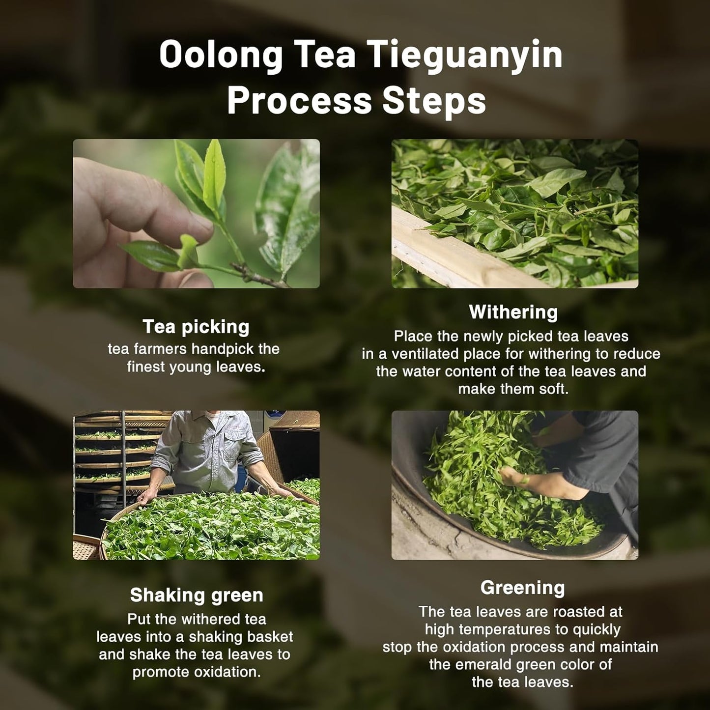 iTeaworld Tieguanyin-Green Oolong tea loose leaf - Natural Orchid Fragrance Authentic Fujian Anxi Tieguanyin 100g - Whole Tea leaves Oolong Tea for Health with 20 Empty Tea Bags, 3.5oz