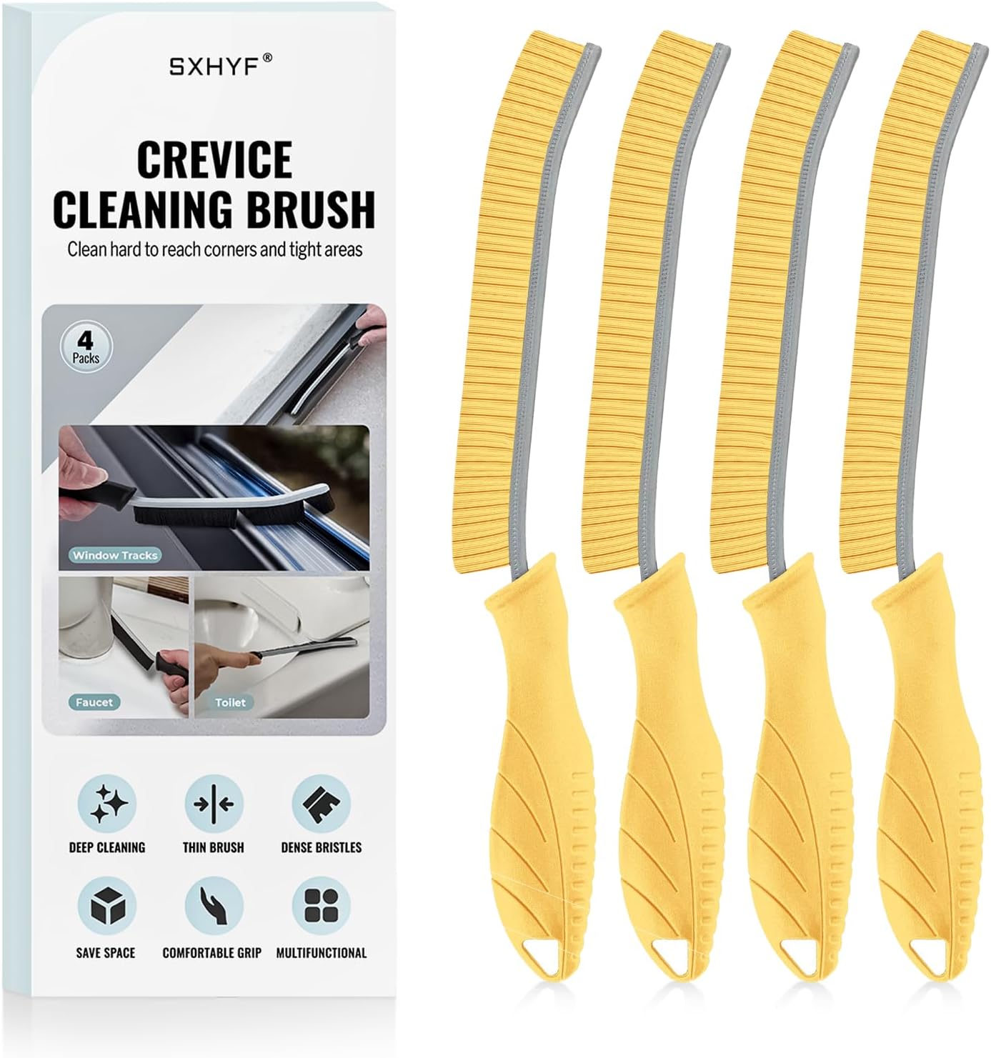 SXhyf Cleaning Brush - Hard Bristle Crevice Cleaning Brush, Multifunctional Gap Scrub Brush, Kitchen Essentials, Bathroom Cleaner Tools for Household Use, Home, Window, Toilet, Stove