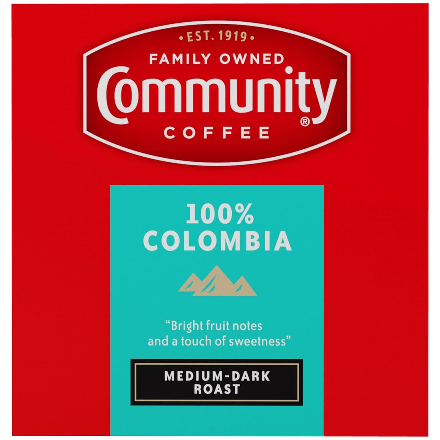 Community Coffee 100% Colombia 72 Count Coffee Pods, Medium Dark Roast, Compatible with Keurig 2.0 K-cup Brewers, 12 Count (Pack of 6)