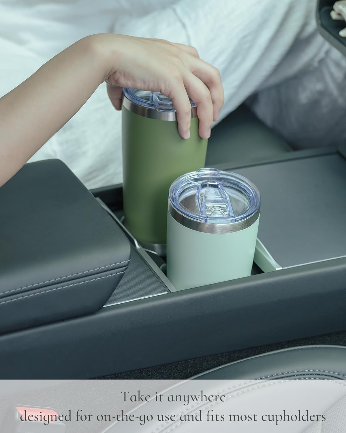 Travel Coffee Tumbler 20oz, 12 Pack Leakproof Travel Coffee Mug with Lid and Straw, Stainless Steel Double Wall Vacuum Insulated Tumbler for Hot/Iced Drinks (Textured Matte, Soft Pink)