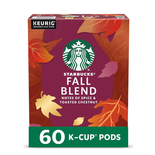 Starbucks K-Cup Coffee Pods, Medium Roast Coffee for Keurig Coffee Makers, Fall Blend, 100% Arabica, Limited Edition, 6 Boxes (60 Pods Total)