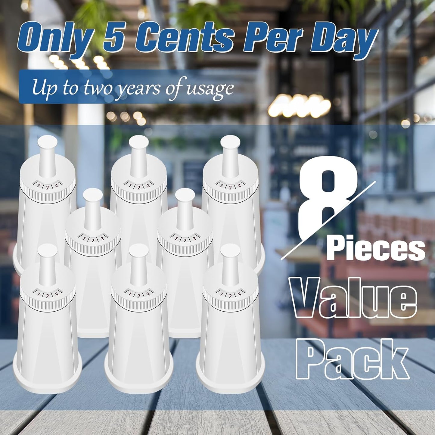 8 Pack Replacement Water Filter for Breville Espresso Machine Barista Touch Bes880, Barista Pro BES878, Oracle Touch BES990, Oracle BES980, Dual Boiler BES920 Bambino ClaroSwiss Sage by Funmit