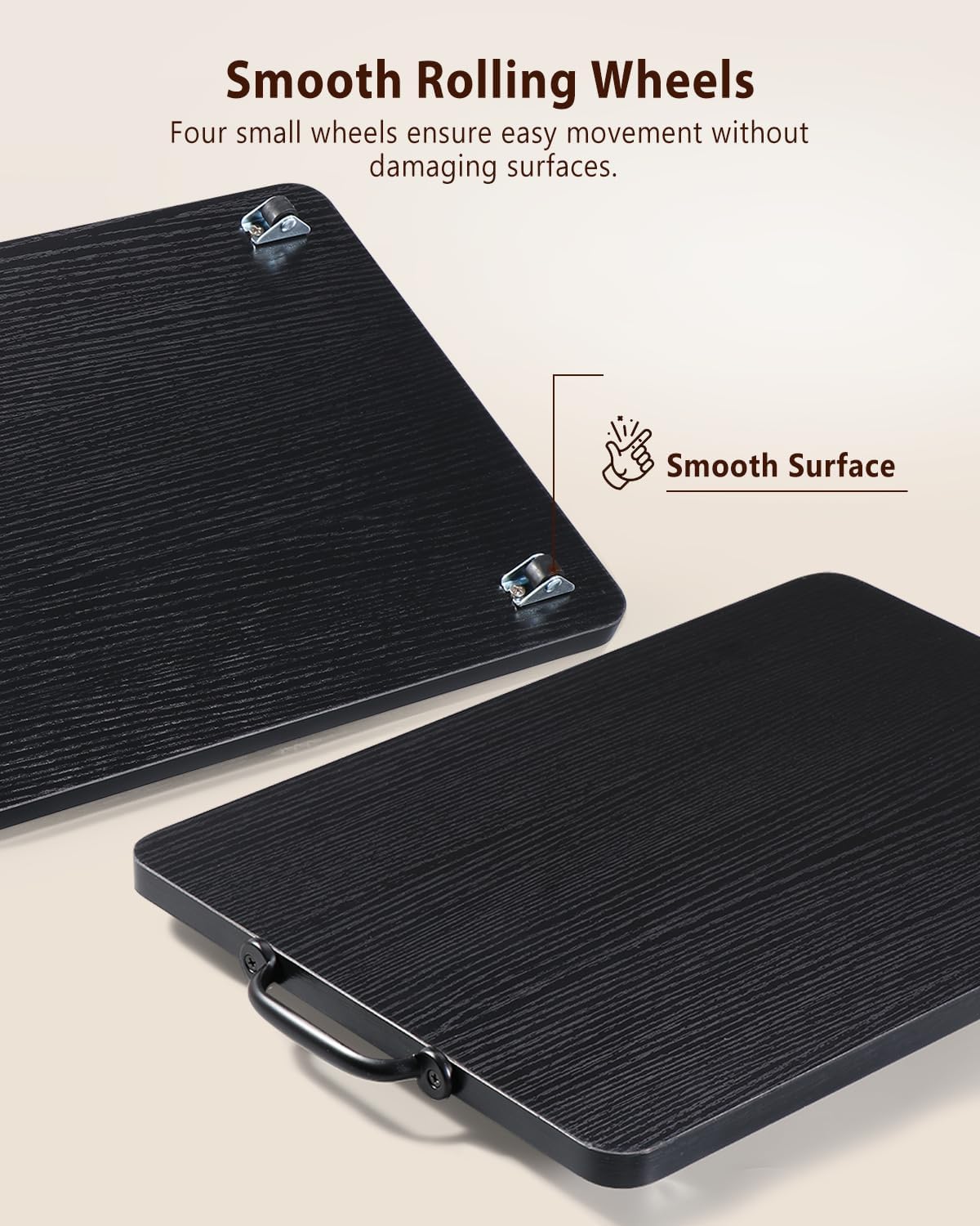 Appliance Slider, Sliding Tray for Coffee Maker, Coffee Pot Slider for Countertop, Kitchen Appliance Rolling Tray with Rubber Wheels,Large - Long, Black(12.5” x 16”)