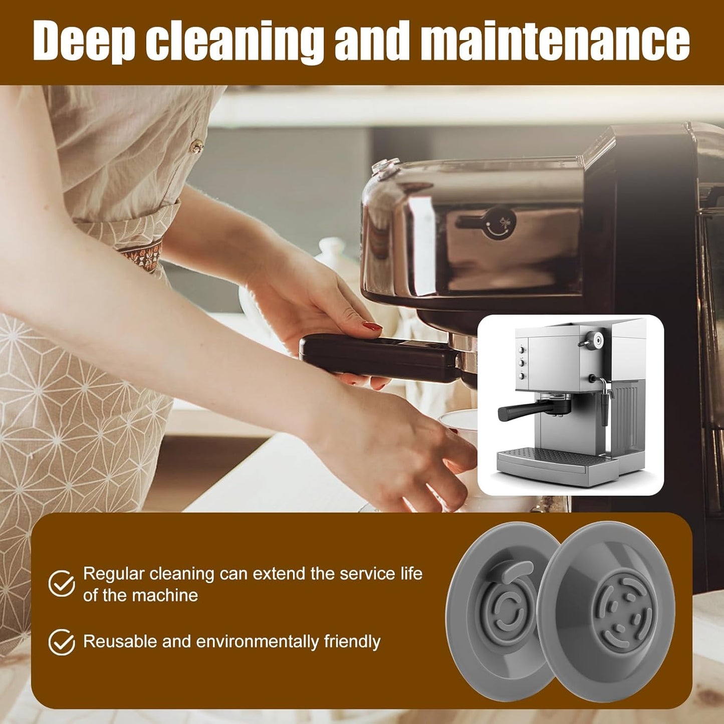 4 Pack Espresso Backflush Cleaning Disc for Brevilles Machine - 54mm Professional Silicone Blind Filter, Espresso Machine Cleaner for Brevilles Compatible with BES870XL, BES840XL, BES880 & More