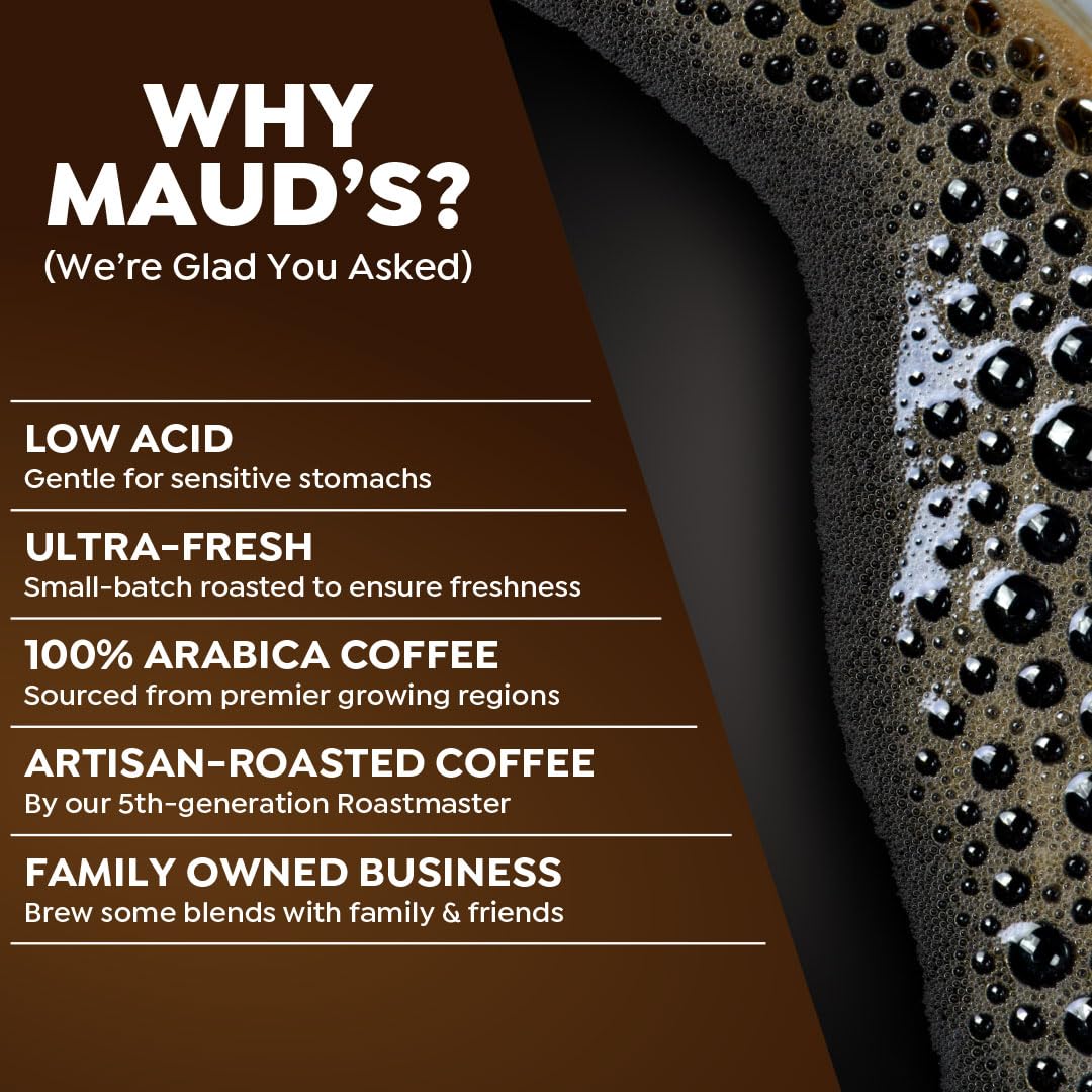 Maud's Decaf Dark Roast Coffee Pods, 100 ct, Decaffeinated Recyclable Single Serve Pods – 100% Arabica Coffee, Compatible with Keurig K Cups Maker