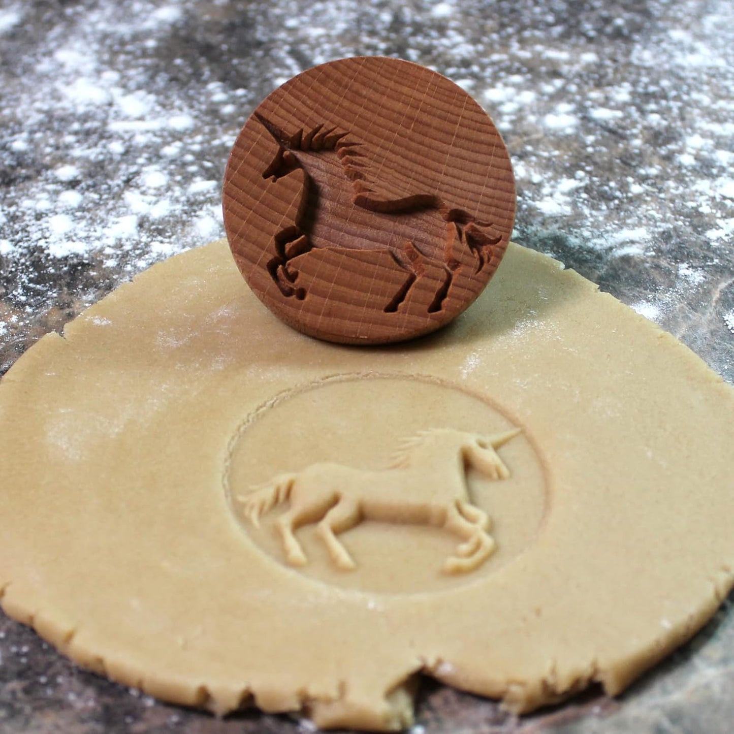 Wood Cookie Stamp, 2.5 Inch (Unicorn CS-025)