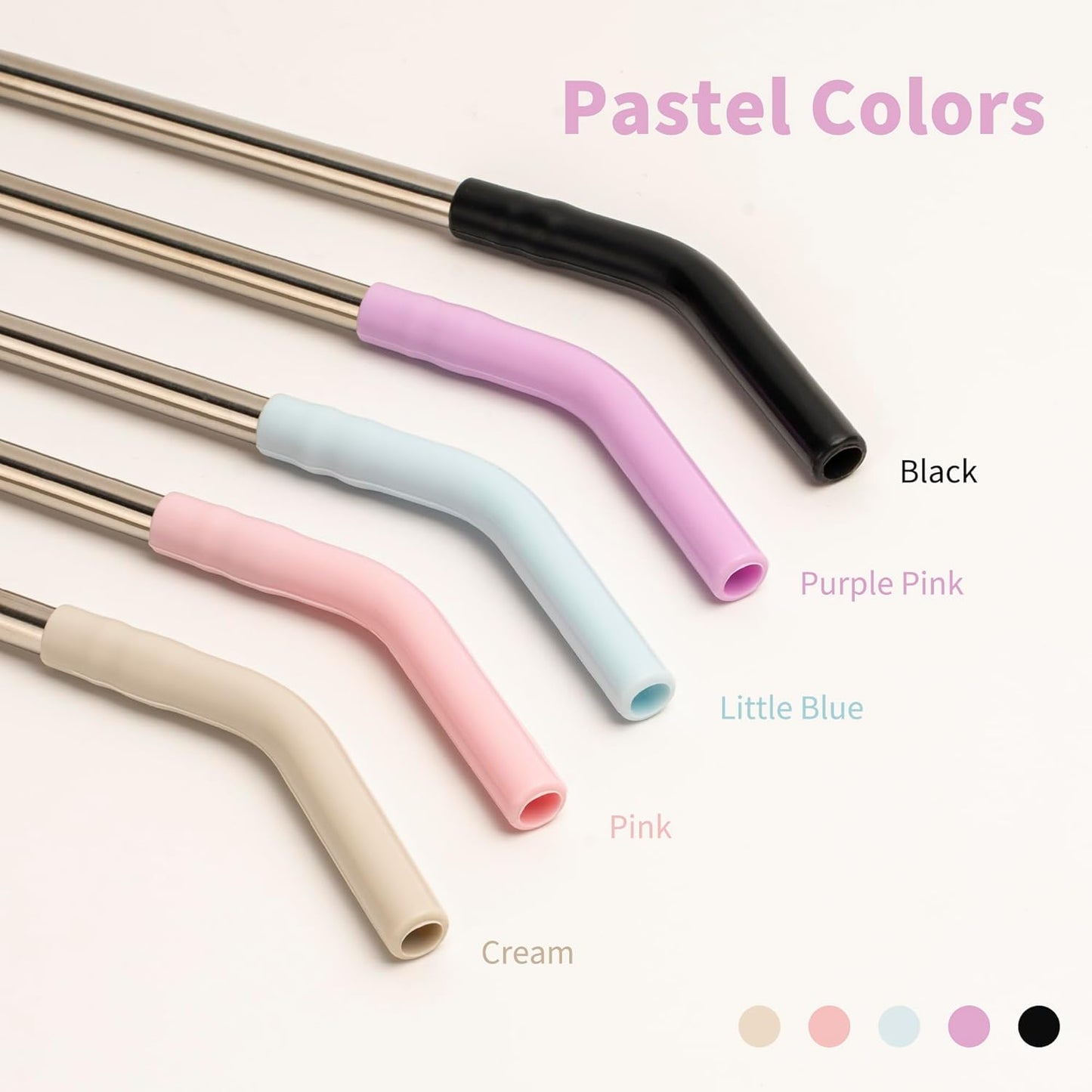 Metal Straws Reusable for 20 oz YETI Tumbler,5 Pcs Stainless Steel Straws Straight with Silicone Tip Drinking Straws for 20 oz Cup Tumbler