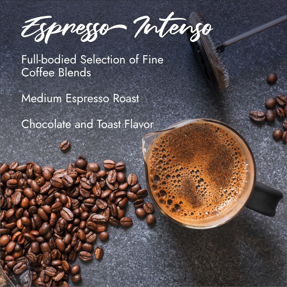 Caffe Borbone Whole Bean Coffee, Espresso Intenso, Medium Roast, Full-Bodied and Strong, Premium Robusta Coffee Beans, Roasted and Freshly Packaged in Italy - 2.2 Pound Bag (Pack of 6)