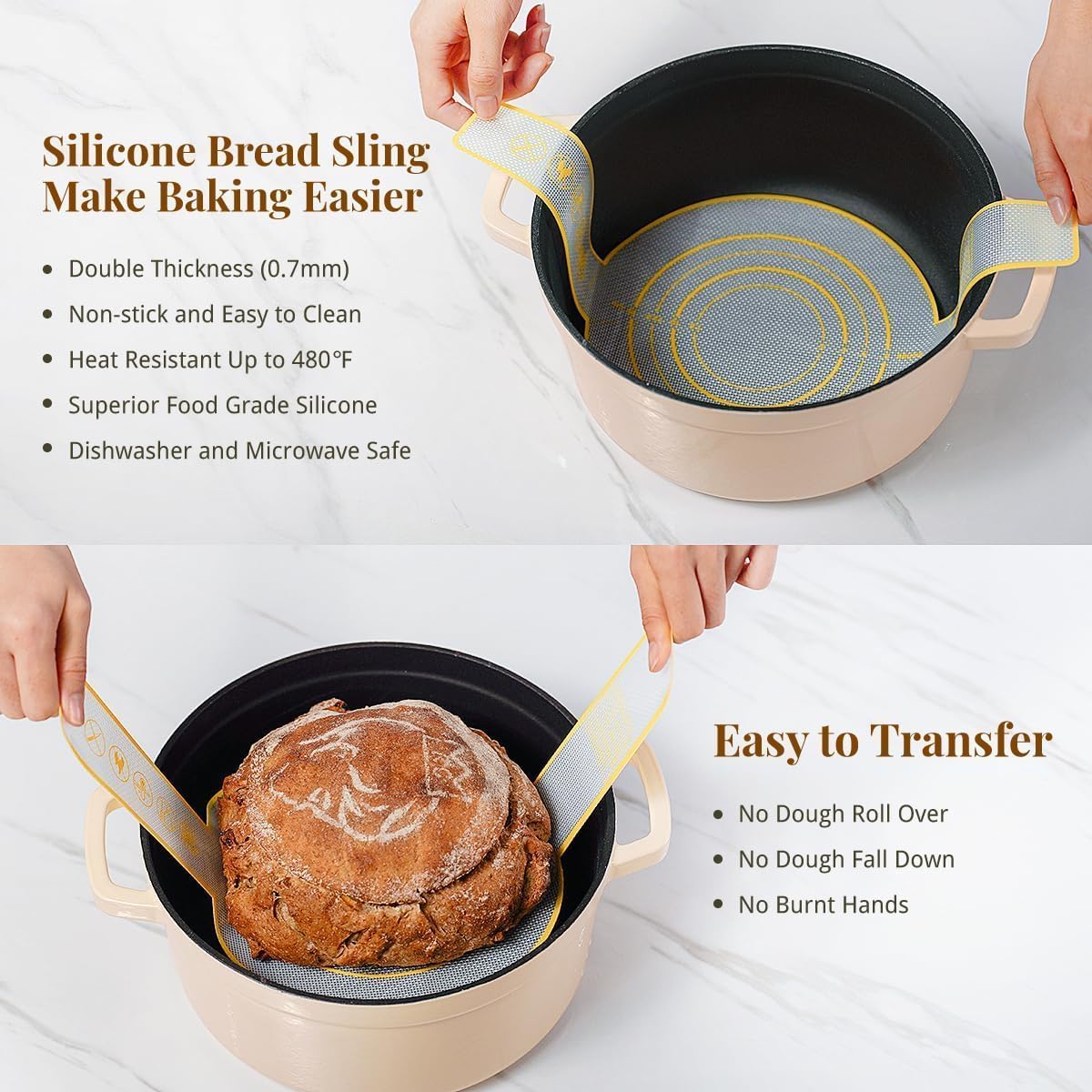 9 Inch Round Banneton Bread Proofing Basket Sourdough Starter Kit, Sourdough Bread Baking Supplies with Bread Lame, Sling, Spatula, Scraper, Dough Whisk